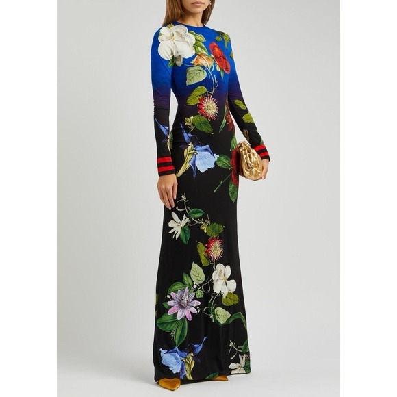 Alice + Olivia Dresses & Skirts - NWT Alice + Olivia Revolve Delora Open-Back Maxi Dress Size 8 Lunch Date Floral